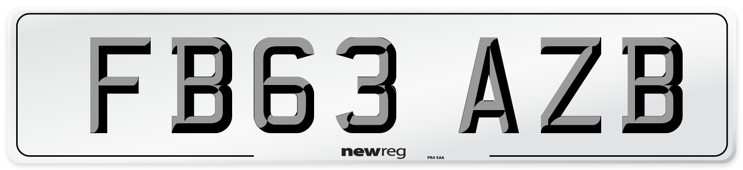 FB63 AZB Number Plate from New Reg
